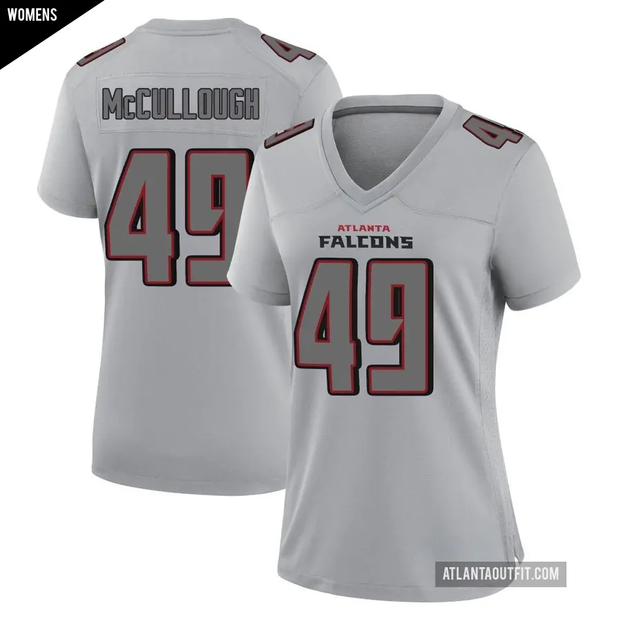 Women's Atlanta Falcons ＃49 Liam McCullough Gray Game Atmosphere Fashion Jersey