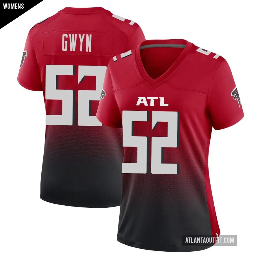 Women's Atlanta Falcons ＃52 Jovaughn Gwyn Red Game 2nd Alternate Jersey