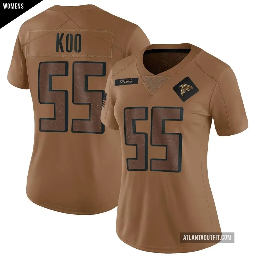 Women's Atlanta Falcons ＃6 Younghoe Koo Brown Limited 2023 Salute To Service Jersey