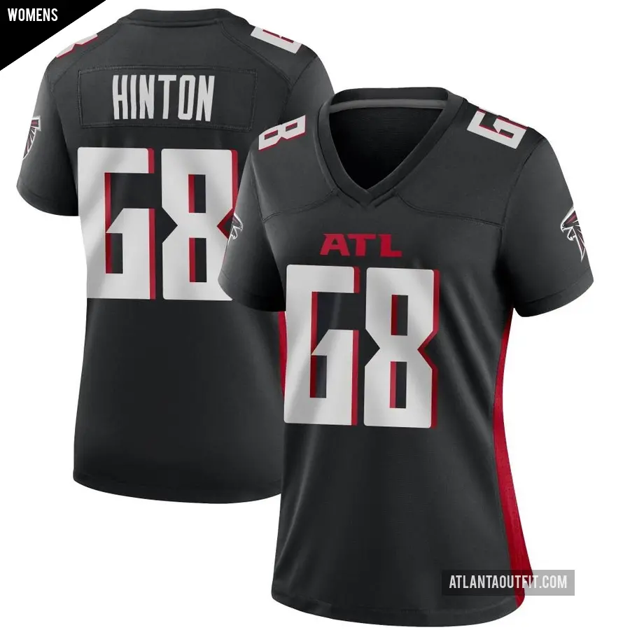 Women's Atlanta Falcons ＃68 Kyle Hinton Black Game Alternate Jersey