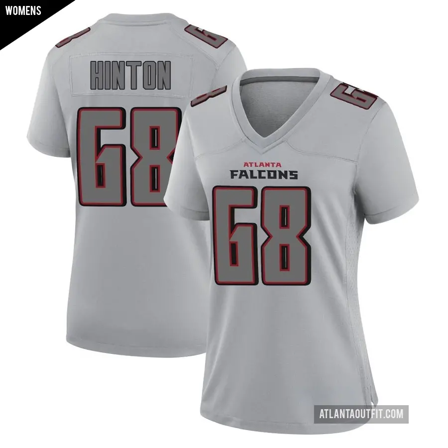 Women's Atlanta Falcons ＃68 Kyle Hinton Gray Game Atmosphere Fashion Jersey