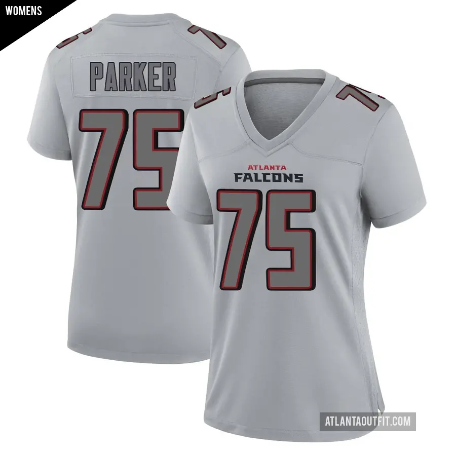 Women's Atlanta Falcons ＃75 Brandon Parker Gray Game Atmosphere Fashion Jersey