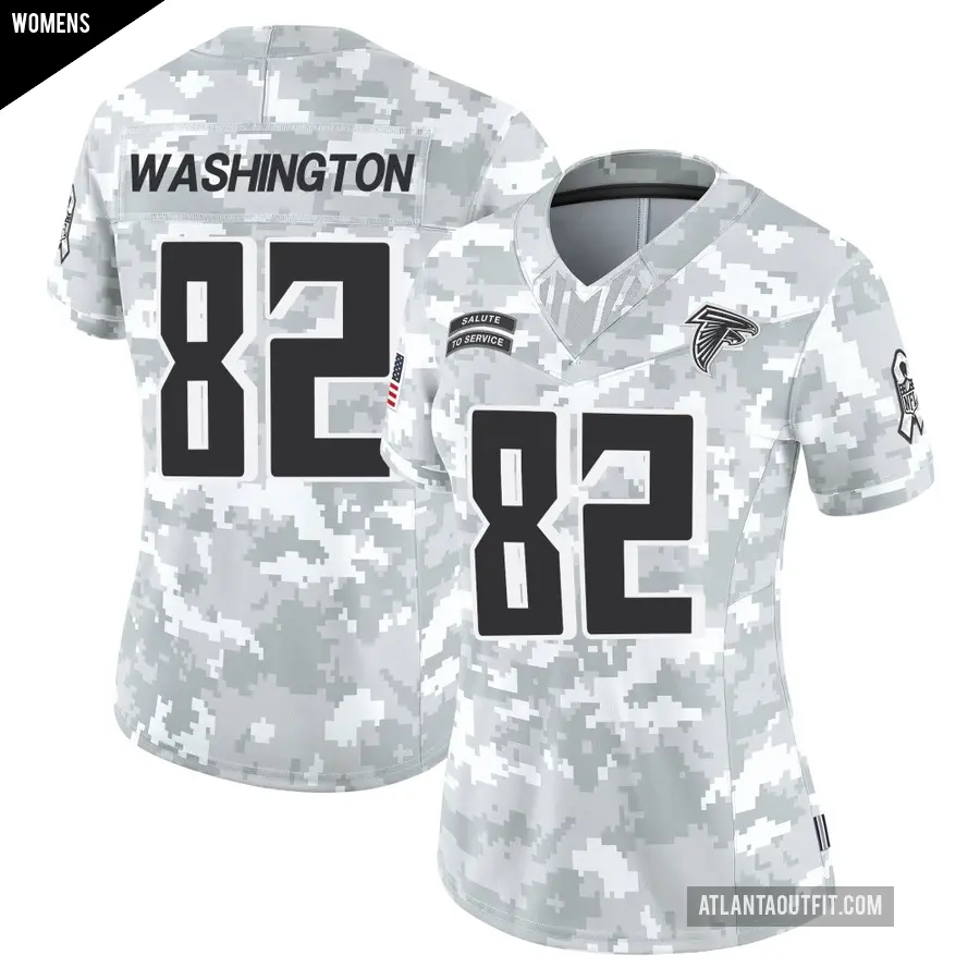 Women's Atlanta Falcons ＃82 Casey Washington Arctic Camo Limited 2024 Salute to Service Jersey