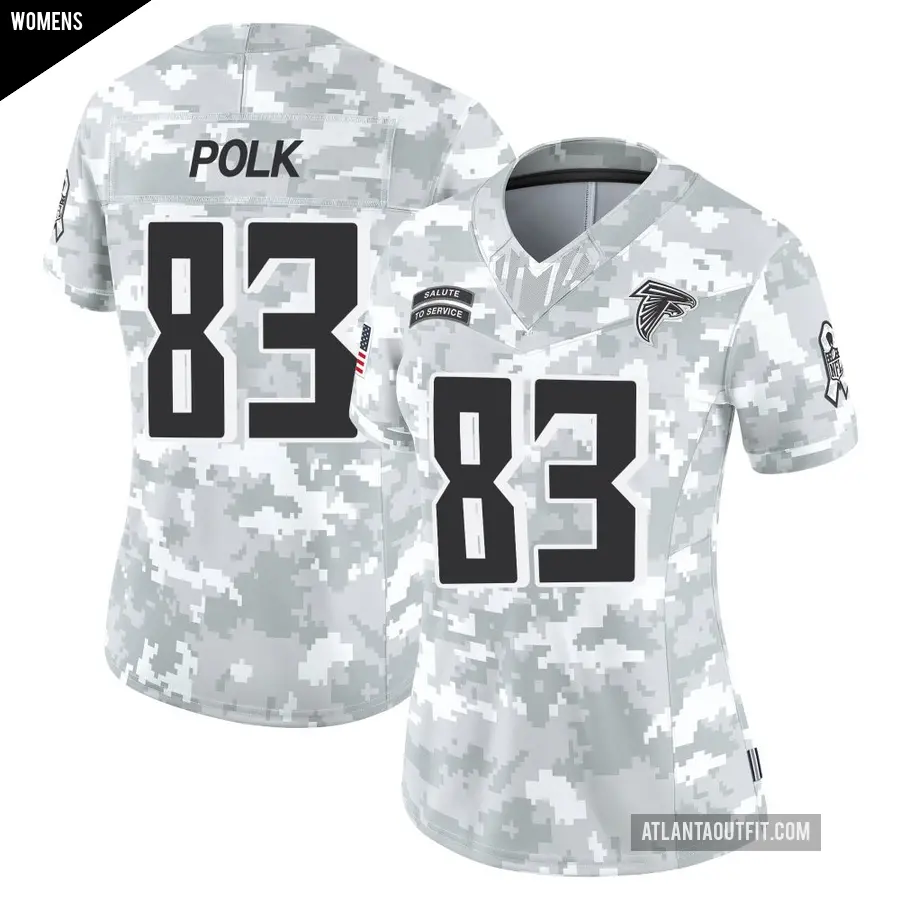 Women's Atlanta Falcons ＃83 Makai Polk Arctic Camo Limited 2024 Salute to Service Jersey