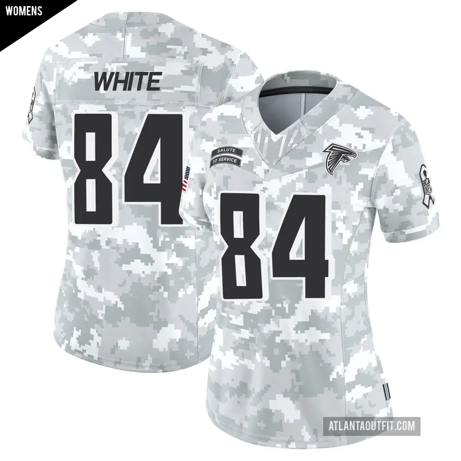 Women's Atlanta Falcons ＃84 Roddy White Arctic Camo Limited 2024 Salute to Service Jersey