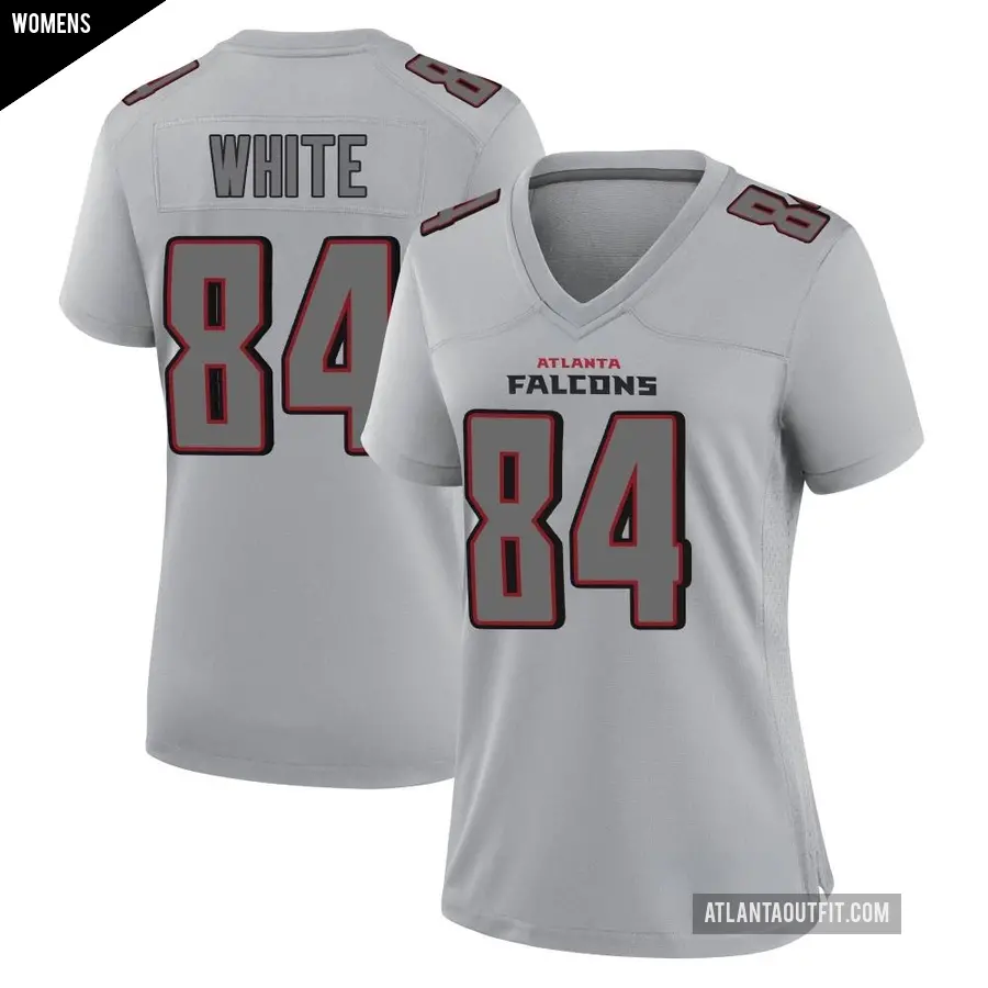 Women's Atlanta Falcons ＃84 Roddy White Gray Game Atmosphere Fashion Jersey