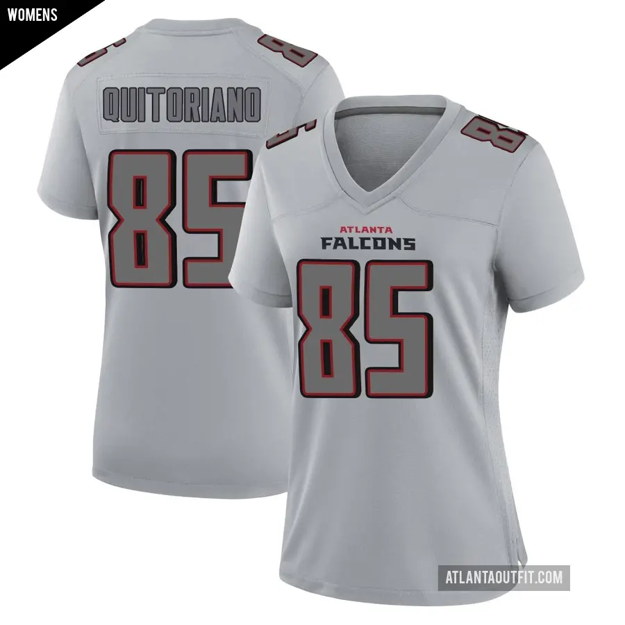 Women's Atlanta Falcons ＃85 Teagan Quitoriano Gray Game Atmosphere Fashion Jersey