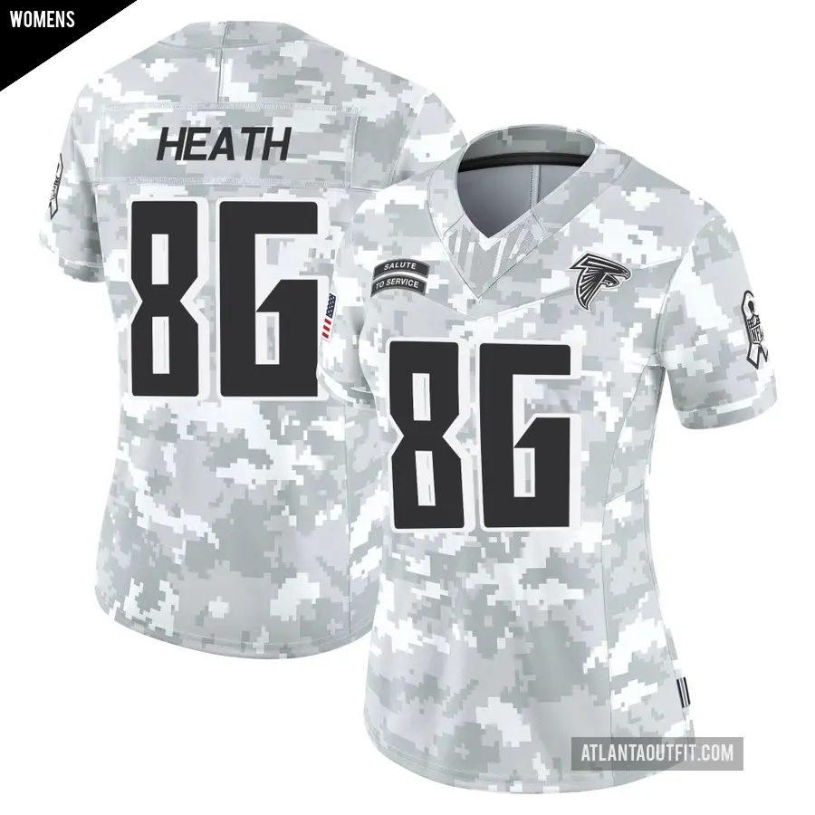 Women's Atlanta Falcons ＃86 Malik Heath Arctic Camo Limited 2024 Salute to Service Jersey