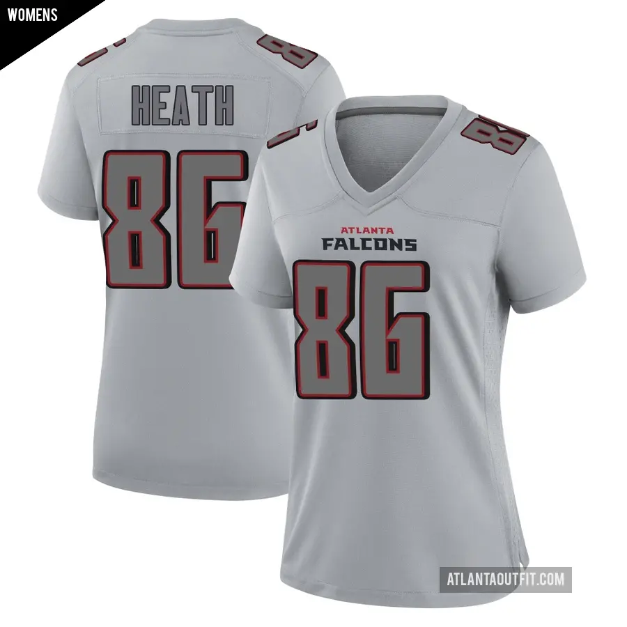 Women's Atlanta Falcons ＃86 Malik Heath Gray Game Atmosphere Fashion Jersey