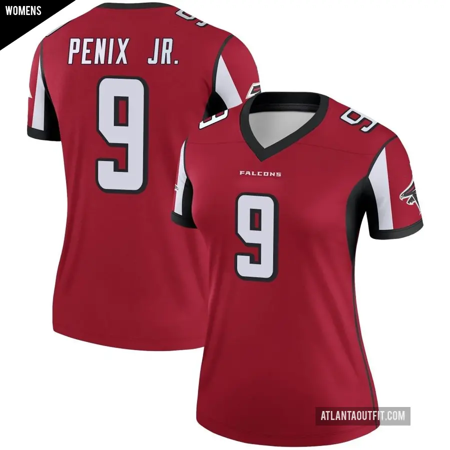 Women's Atlanta Falcons ＃9 Michael Penix Jr. Red Legend Jersey