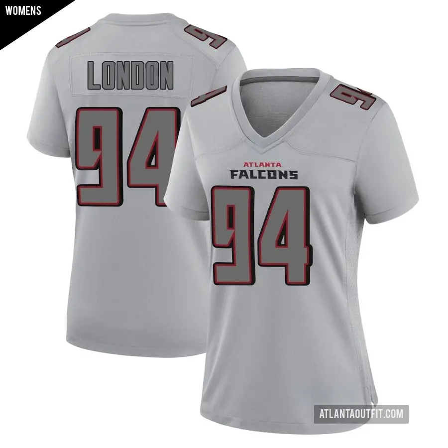 Women's Atlanta Falcons ＃94 LaCale London Gray Game Atmosphere Fashion Jersey