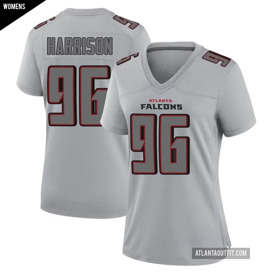 Women's Atlanta Falcons ＃96 Zach Harrison Gray Game Atmosphere Fashion Jersey