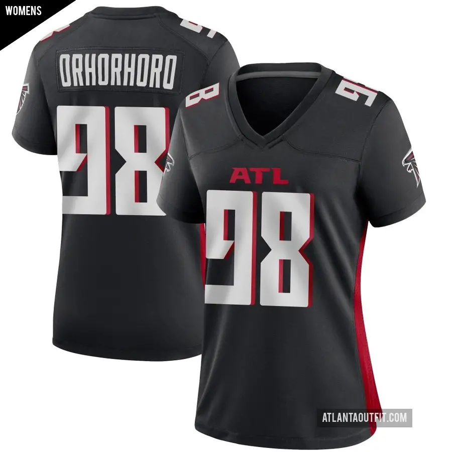 Women's Atlanta Falcons ＃98 Ruke Orhorhoro Black Game Alternate Jersey