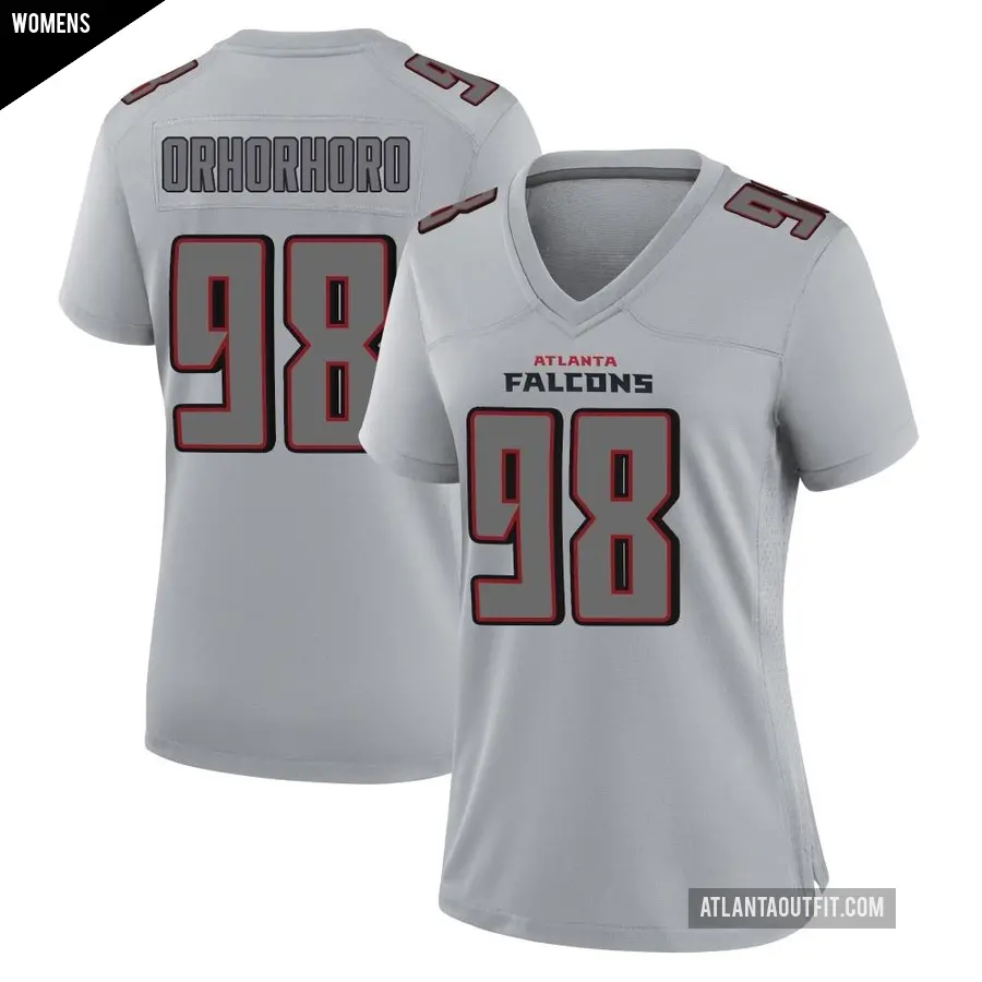 Women's Atlanta Falcons ＃98 Ruke Orhorhoro Gray Game Atmosphere Fashion Jersey