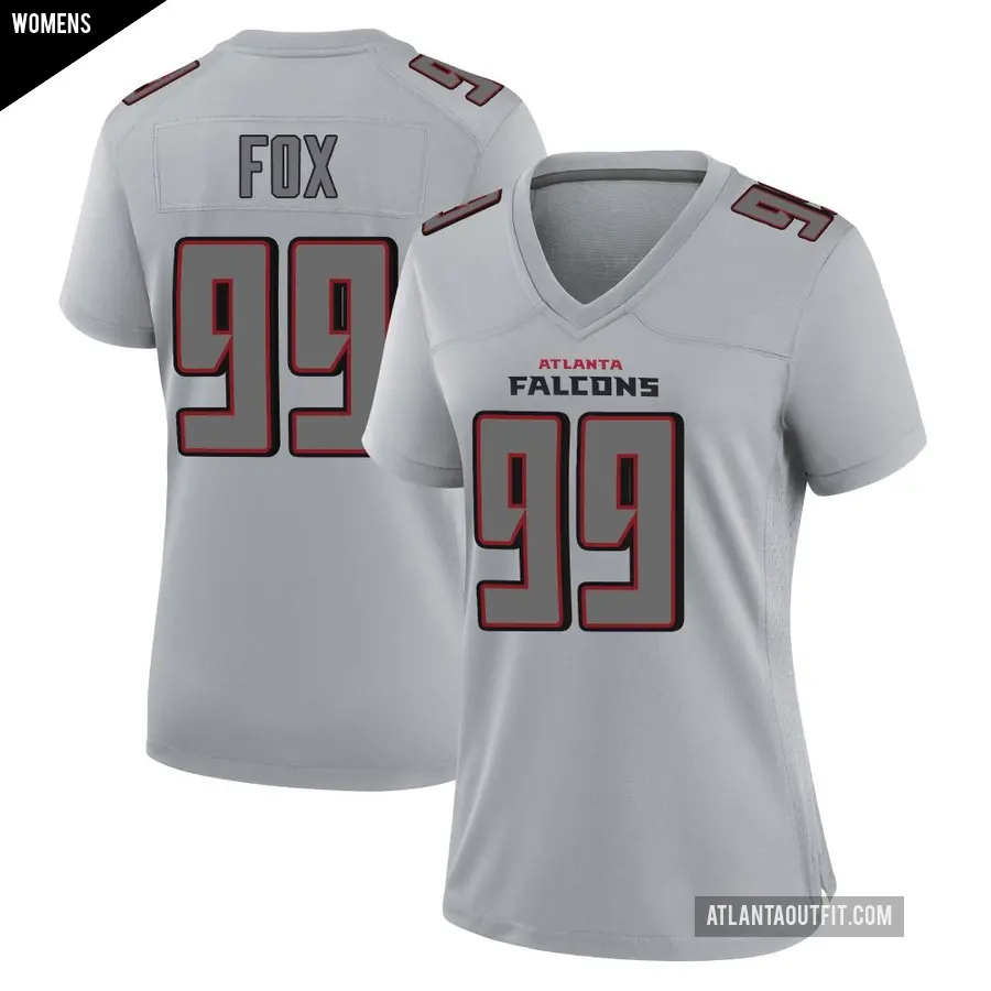 Women's Atlanta Falcons ＃99 Morgan Fox Gray Game Atmosphere Fashion Jersey