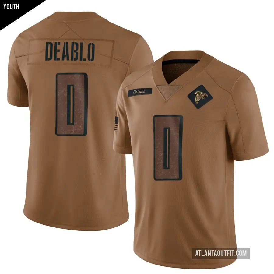 Youth Atlanta Falcons ＃0 Divine Deablo Brown Limited 2023 Salute To Service Jersey