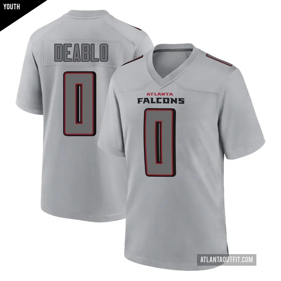 Youth Atlanta Falcons ＃0 Divine Deablo Gray Game Atmosphere Fashion Jersey