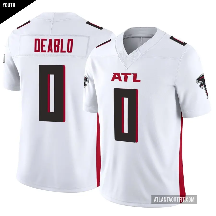 Youth Atlanta Falcons ＃0 Divine Deablo White Limited Vapor F.U.S.E. Jersey