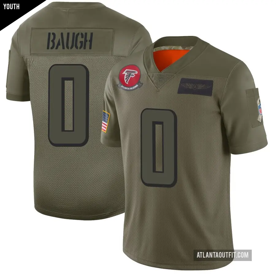 Youth Atlanta Falcons ＃0 Kyler Baugh Camo Limited 2019 Salute to Service Jersey