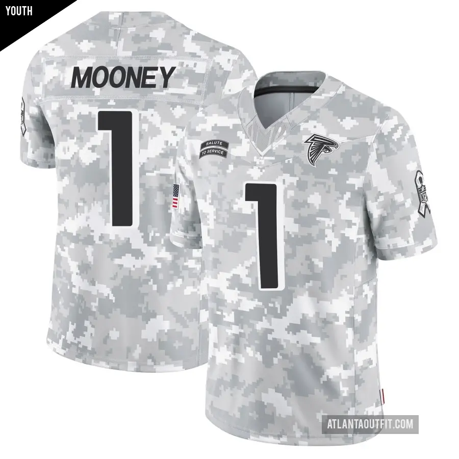 Youth Atlanta Falcons ＃1 Darnell Mooney Arctic Camo Limited 2024 Salute to Service Jersey