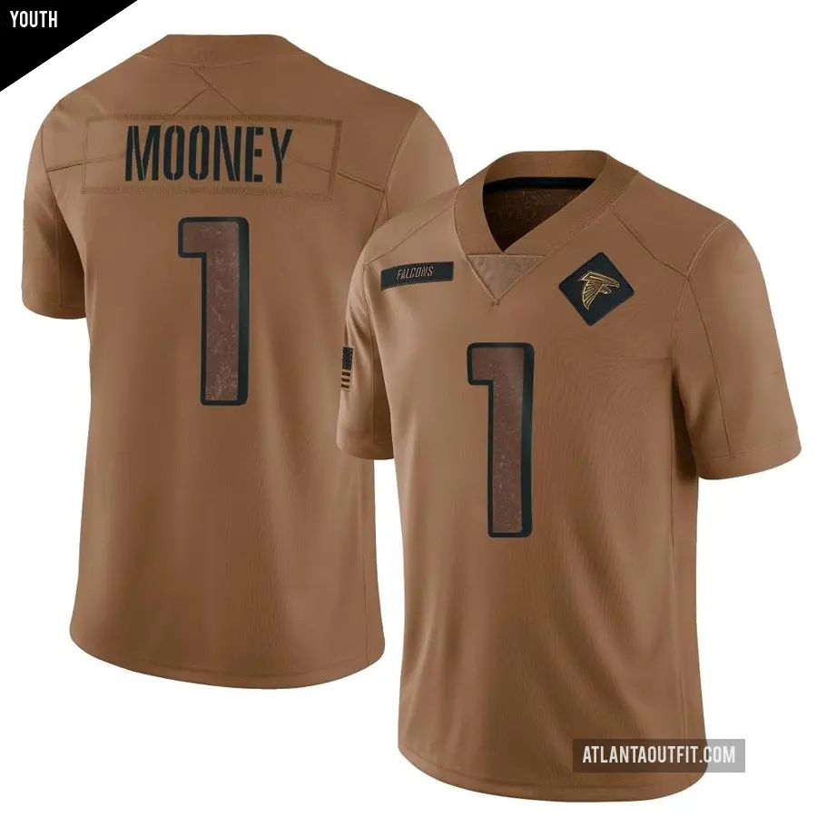 Youth Atlanta Falcons ＃1 Darnell Mooney Brown Limited 2023 Salute To Service Jersey