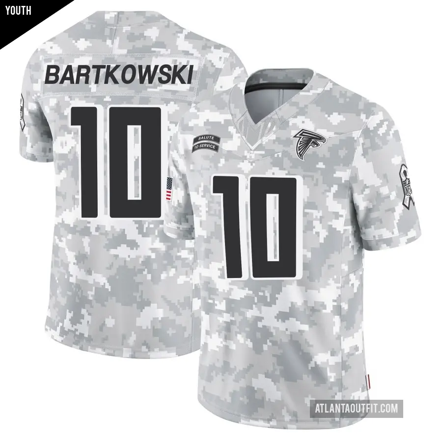 Youth Atlanta Falcons ＃10 Steve Bartkowski Arctic Camo Limited 2024 Salute to Service Jersey