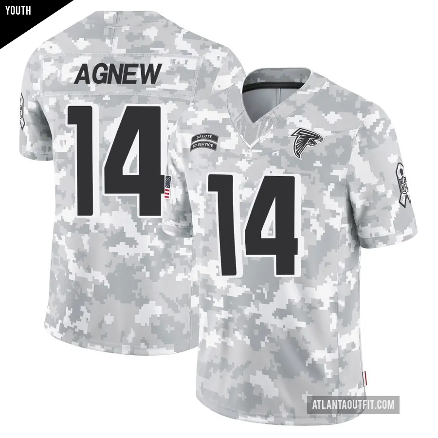 Youth Atlanta Falcons ＃14 Jamal Agnew Arctic Camo Limited 2024 Salute to Service Jersey