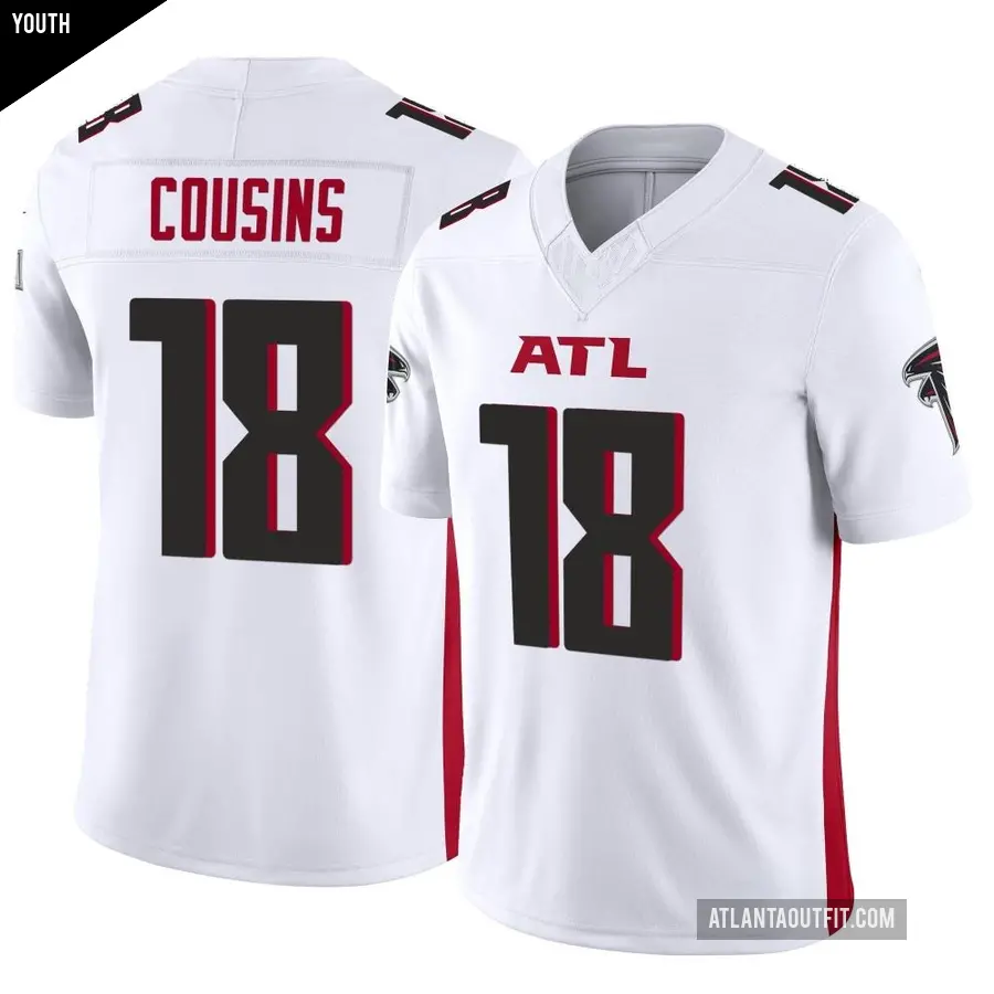 Youth Atlanta Falcons ＃18 Kirk Cousins White Limited Vapor F.U.S.E. Jersey