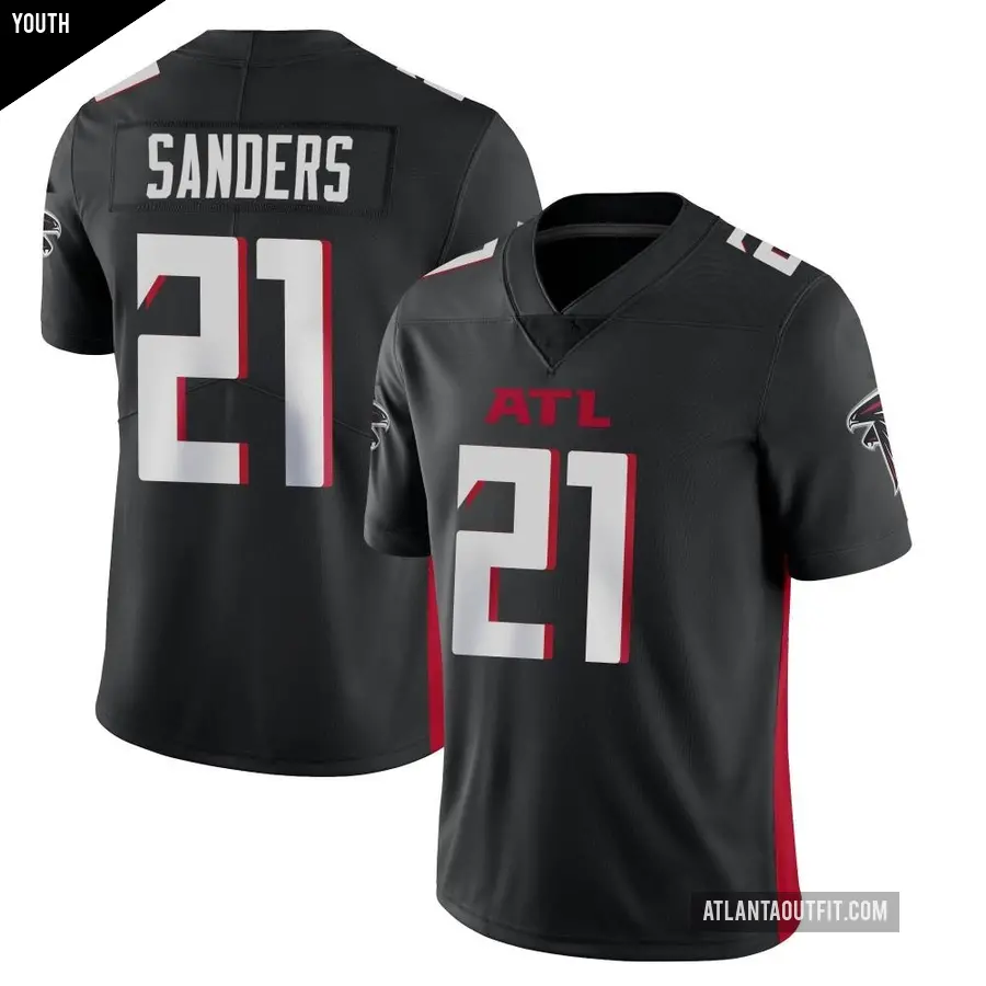 Youth Atlanta Falcons ＃21 Deion Sanders Black Limited Vapor Untouchable Jersey