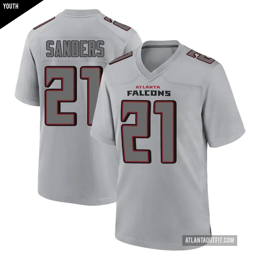 Youth Atlanta Falcons ＃21 Deion Sanders Gray Game Atmosphere Fashion Jersey