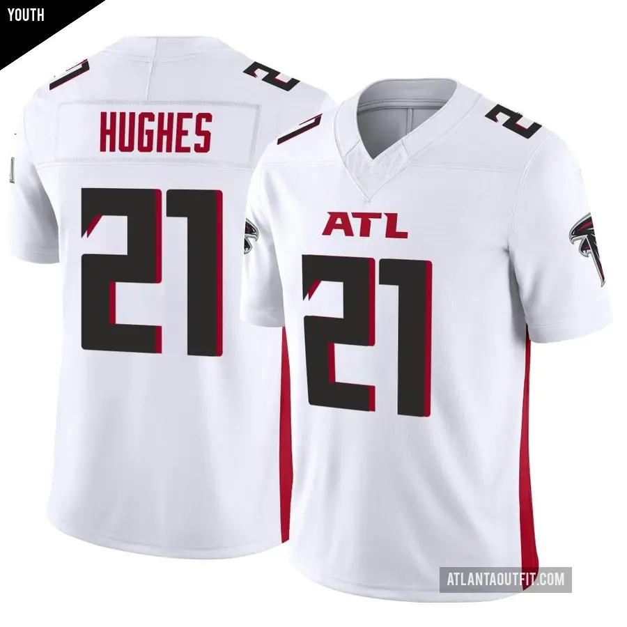 Youth Atlanta Falcons ＃21 Mike Hughes White Limited Vapor F.U.S.E. Jersey