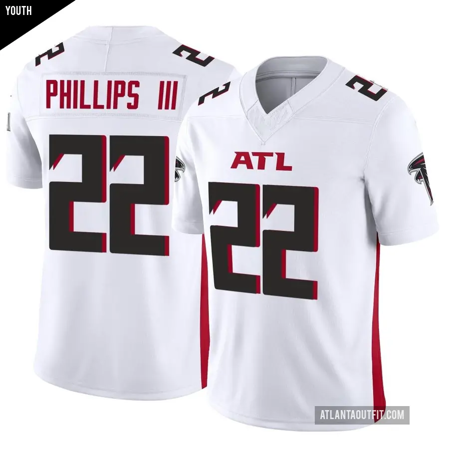 Youth Atlanta Falcons ＃22 Clark Phillips III White Limited Vapor F.U.S.E. Jersey