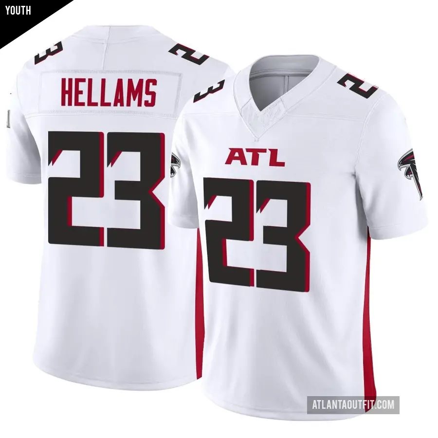 Youth Atlanta Falcons ＃23 DeMarcco Hellams White Limited Vapor F.U.S.E. Jersey