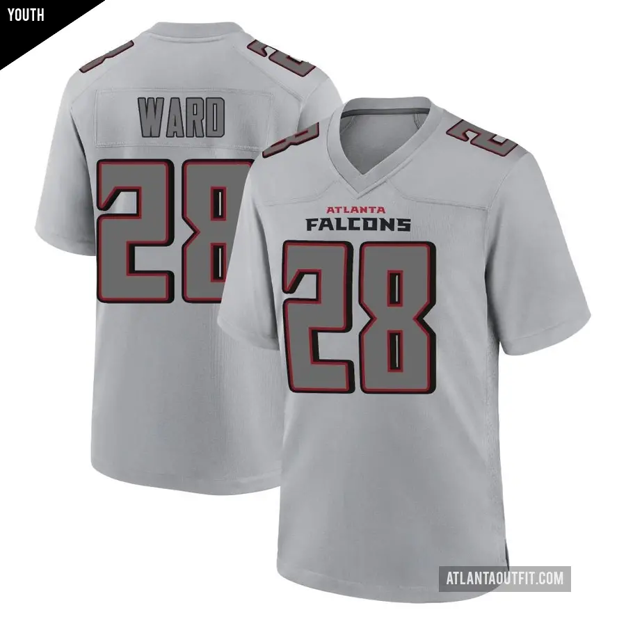 Youth Atlanta Falcons ＃28 Terron Ward Gray Game Atmosphere Fashion Jersey