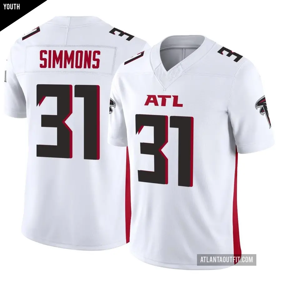 Youth Atlanta Falcons ＃31 Justin Simmons White Limited Vapor F.U.S.E. Jersey