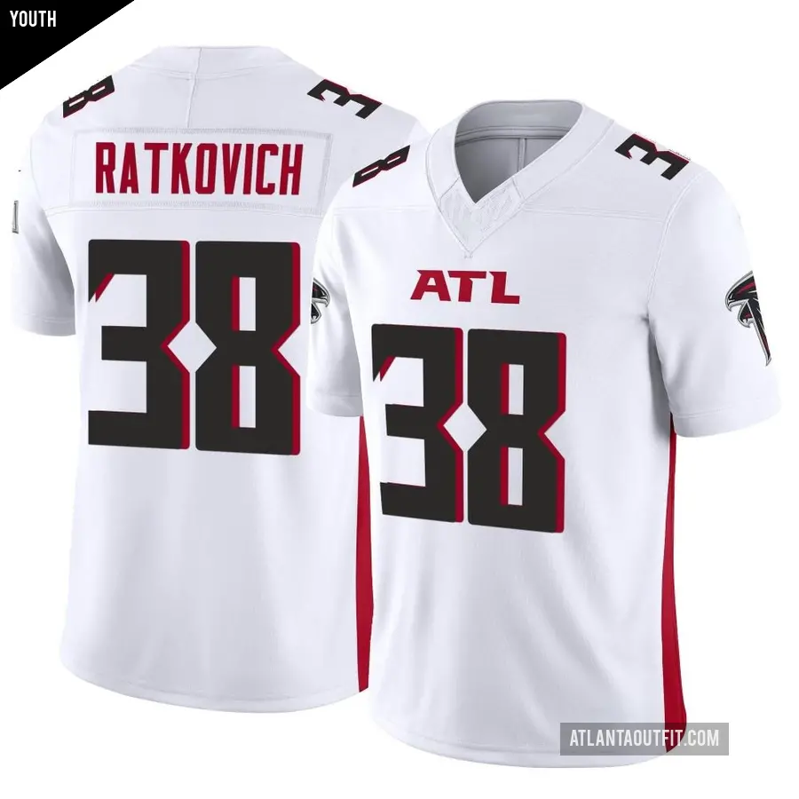 Youth Atlanta Falcons ＃38 Clint Ratkovich White Limited Vapor F.U.S.E. Jersey