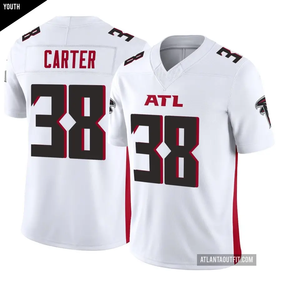 Youth Atlanta Falcons ＃38 Nathan Carter White Limited Vapor F.U.S.E. Jersey
