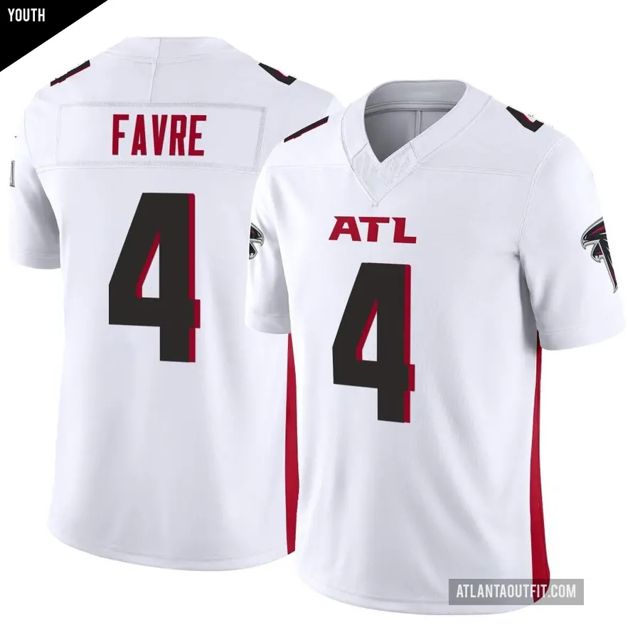 Youth Atlanta Falcons ＃4 Brett Favre White Limited Vapor F.U.S.E. Jersey