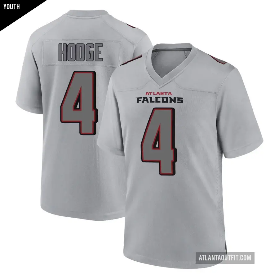 Youth Atlanta Falcons ＃4 KhaDarel Hodge Gray Game Atmosphere Fashion Jersey