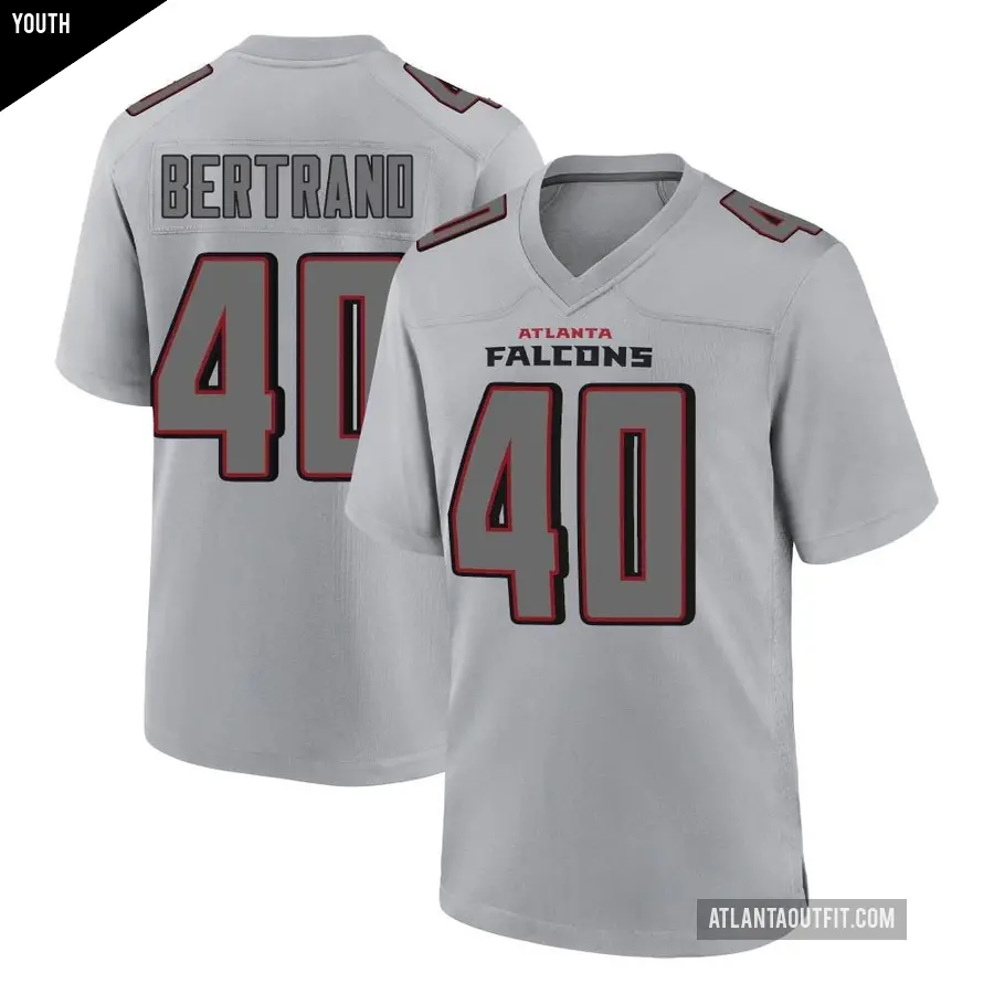 Youth Atlanta Falcons ＃40 JD Bertrand Gray Game Atmosphere Fashion Jersey