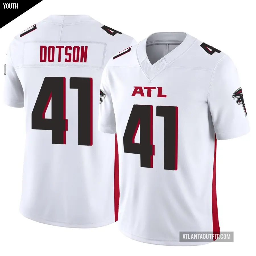 Youth Atlanta Falcons ＃41 Elijah Dotson White Limited Vapor F.U.S.E. Jersey