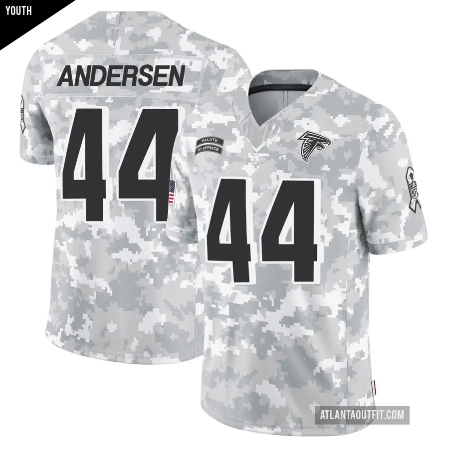 Youth Atlanta Falcons ＃44 Troy Andersen Arctic Camo Limited 2024 Salute to Service Jersey