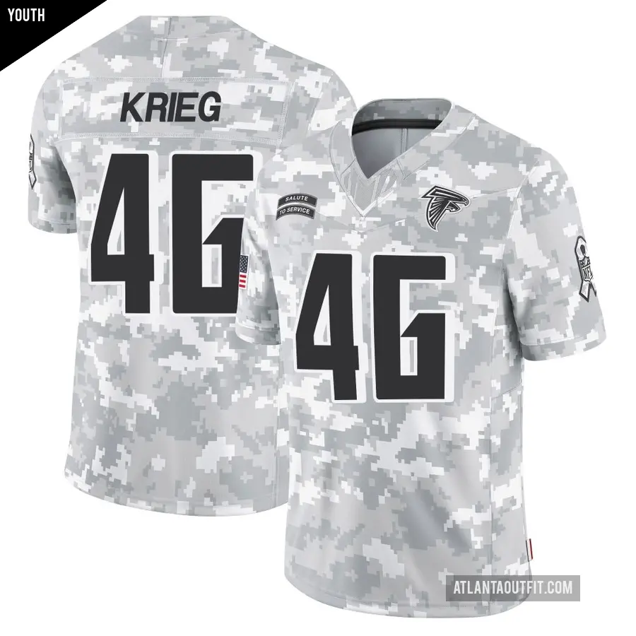 Youth Atlanta Falcons ＃46 Lenny Krieg Arctic Camo Limited 2024 Salute to Service Jersey