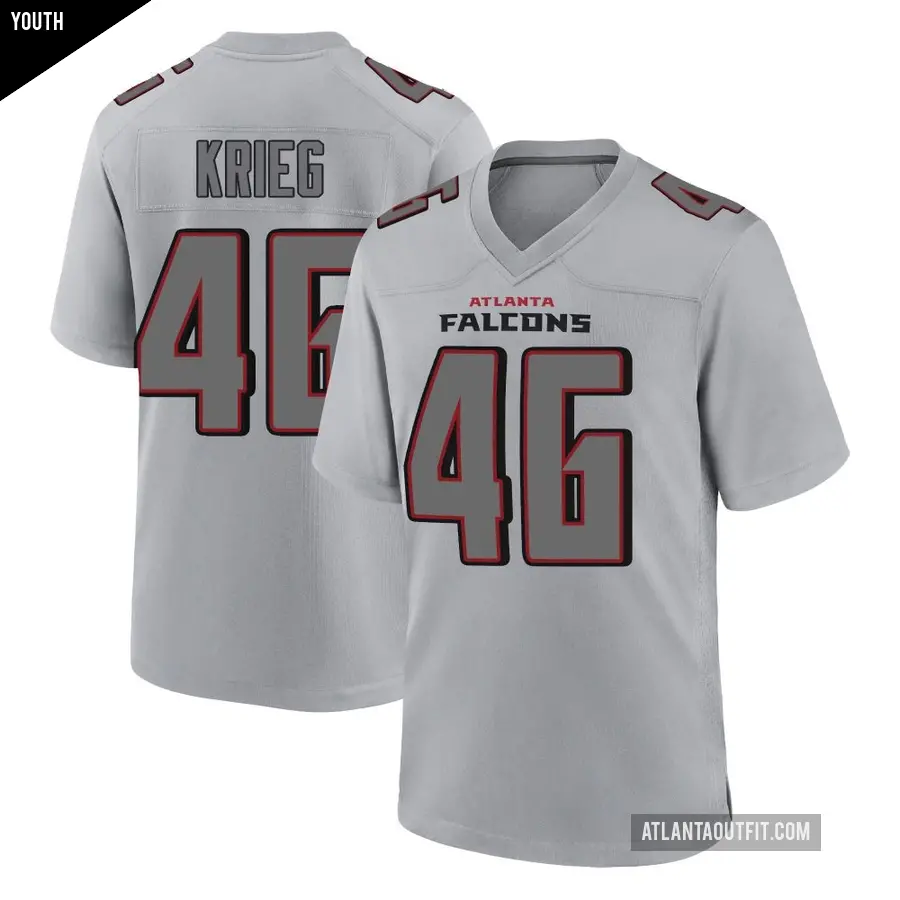 Youth Atlanta Falcons ＃46 Lenny Krieg Gray Game Atmosphere Fashion Jersey