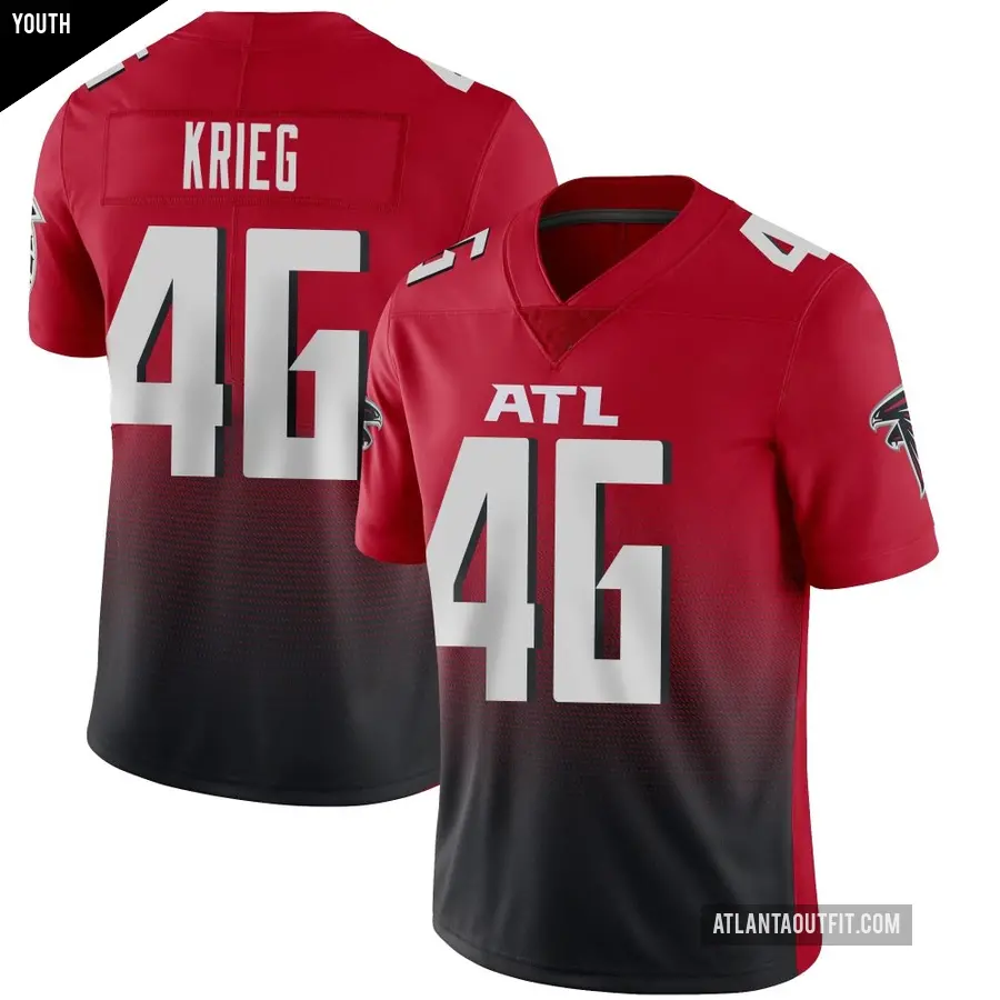Youth Atlanta Falcons ＃46 Lenny Krieg Red Limited Vapor 2nd Alternate Jersey