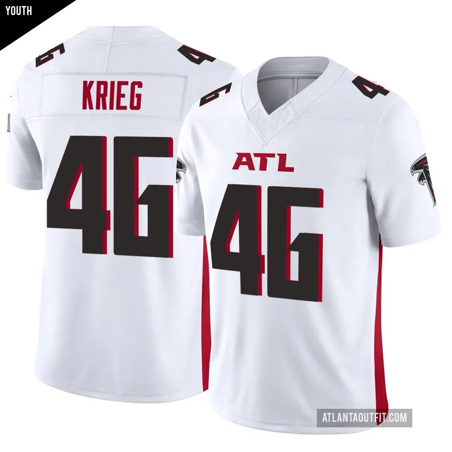 Youth Atlanta Falcons ＃46 Lenny Krieg White Limited Vapor F.U.S.E. Jersey