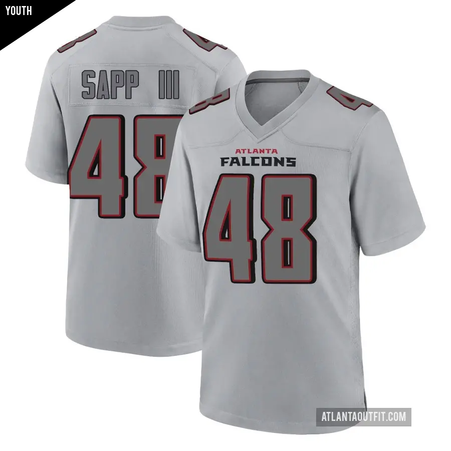Youth Atlanta Falcons ＃48 Benny Sapp III Gray Game Atmosphere Fashion Jersey