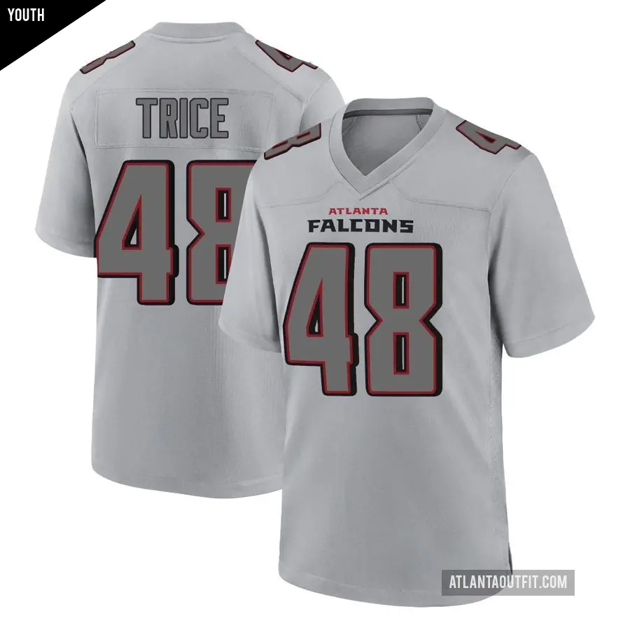 Youth Atlanta Falcons ＃48 Bralen Trice Gray Game Atmosphere Fashion Jersey