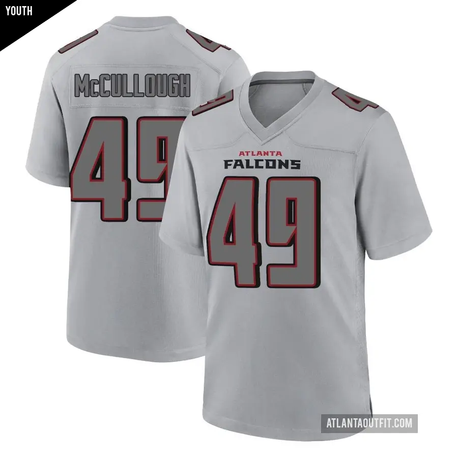 Youth Atlanta Falcons ＃49 Liam McCullough Gray Game Atmosphere Fashion Jersey