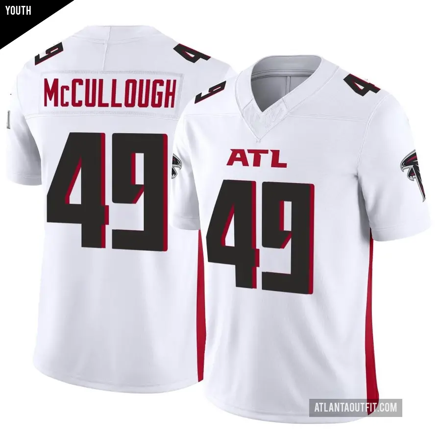 Youth Atlanta Falcons ＃49 Liam McCullough White Limited Vapor F.U.S.E. Jersey
